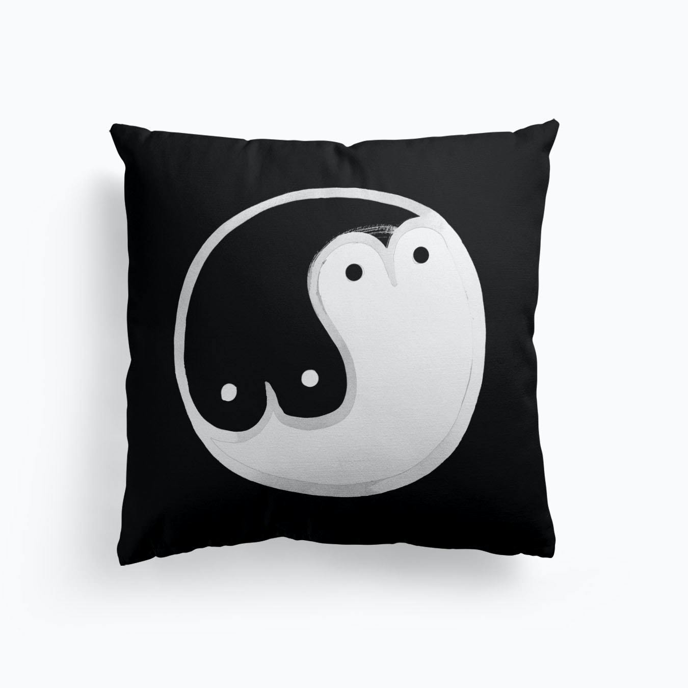 Yin Yang Black Cushion by Julia Hariri Fy Ying Yang Decor Throw Pillow Cushion